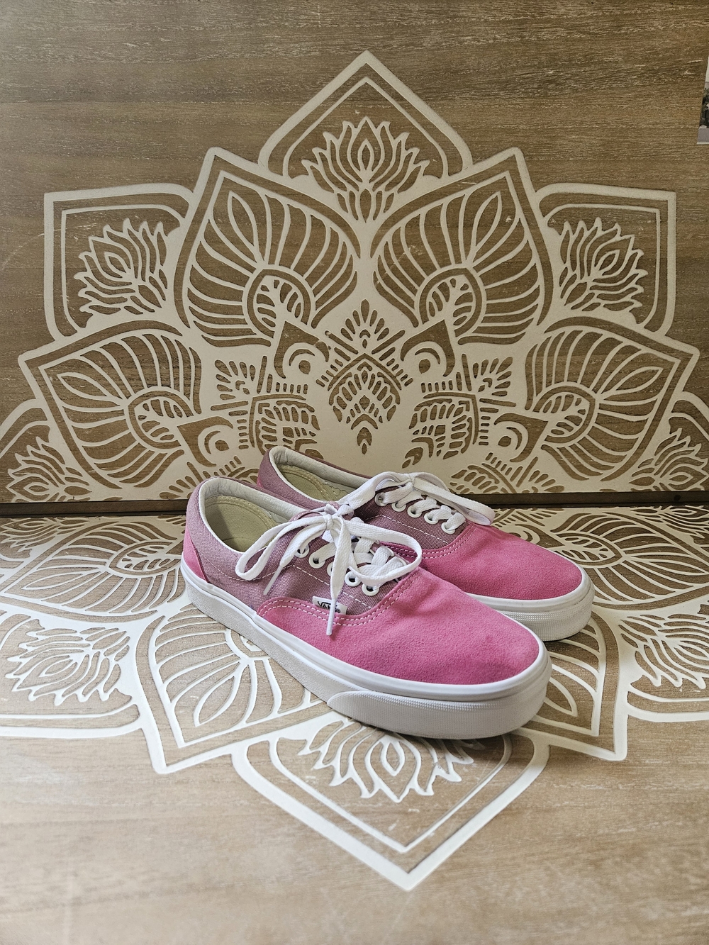 Vans Pink Suede Lace-Up Sneakers